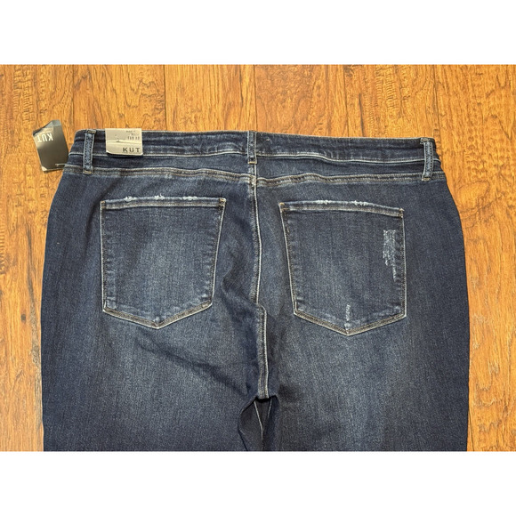 Kut from the Kloth Reese High Rise Dark Wash Fab Ab Ankle Straight Leg NWT - 22W - Picture 8 of 9